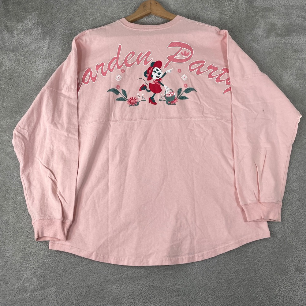 Disney Epcot Spirit Jersey Womens XL Pink 2019 Flower Garden Minnie Long Sleeve - Picture 2 of 8